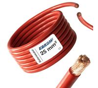 EBROM Câble batterie 5 mètres ROUGE H07V-K 25 mm² - câble batterie véhicule - 100% cuivre OFC - 5 m (5M) 25mm2
