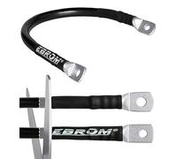 EBROM Câble de batterie 12 V/24 V - Câble de mesure en cuivre flexible - 70 mm² - Noir - Longueur : 80 cm - Avec cosse M8 + M10 - Pour PV, caravane, bateau, voiture, camion, moto, camping-car