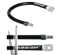 EBROM Câble de batterie - 16 mm² - Noir - Complet - 30 cm à 10 m - Nombreuses longueurs + œilles/cosses de câble M6/M8/M10/M12 + embout de câble opposé au choix 16 mm² - Cosse de 450 cm M10 + manchon