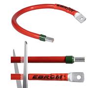 EBROM Câble de batterie Plus 16 mm² rouge, complet, à partir de 30 cm à 10 m, nombreuses longueurs + œilles/cosses de câble M6/M8/M10/M12 + embout de câble en face, au choix 16 mm², cosse de 70 cm M8