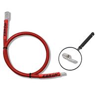 EBROM Câble de batterie plus 25 mm² rouge, longueur au choix + œillet DIN46235 M6/M8/M10 ou M12 et griffe à broches DIN46230, votre choix : 25 mm², longueur du câble 150 cm cosse M8 + cosse à broches