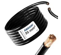 EBROM Câble de batterie pour voiture H07V-K 25 mm2 Noir 3 m 3 m 25 mm2