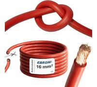 EBROM Câble de batterie très flexible Hi-Flex (Hi Flex) 16 mm² Au mètre en rouge - Très flexible Gaine en PVC (70 ± 5 Shore) 100% cuivre 16 mm² Comme câble de démarrage câble de chargement ou autre