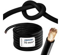 EBROM Câble de batterie très flexible Hi-Flex (Hi Flex) 70 mm² Au mètre en noir - Très flexible Gaine en PVC (70 ± 5 Shore) 100% cuivre 70 mm² Comme câble de démarrage, câble de chargement ou autre