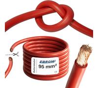 EBROM Câble de batterie très flexible Hi-Flex (Hi Flex) 95 mm² Au mètre en rouge - Très flexible Gaine en PVC (70 ± 5 Shore) 100% cuivre 95 mm² Comme câble de démarrage, câble de chargement ou autre