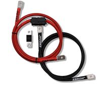 EBROM Câble de régulateur de charge Câble de batterie rouge + noir 16 mm² Connexion de la batterie d'alimentation, cosses de câble M8 M10, fusible MIDI, votre choix : 16 mm², 100 cm, cosses M10+M10