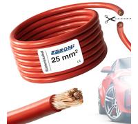 EBROM Câble de véhicule FLY - Câble de batterie rouge - Section 25 mm² - Au mètre - Flexible 90 ± 5 Shore - 100% cuivre - Gaine en PVC spécial FLY FLRy - Câble véhicule en 25 mm²