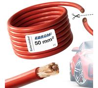 EBROM Câble de véhicule FLY - Câble de batterie rouge - Section 50 mm² - Au mètre - Flexible 90 ± 5 Shore - 100 % cuivre - Gaine en PVC spécial FLY FLRy - Câble véhicule en 50 mm²