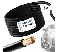 EBROM Câble de véhicule noir FLY - Section 6 mm² - Au mètre - Flexible 90 ± 5 Shore, 100 % cuivre, gaine spéciale PVC FLY FLRy - Câble de véhicule en 6 mm²