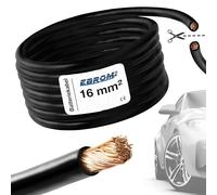 EBROM Câble de voiture FLY - Noir - Vendu au mètre - Flexible 90 ± 5 Shore, 100 % cuivre, gaine PVC spécial FLY FLY FLRy - Câble de démarrage, câble de véhicule en 16 mm²