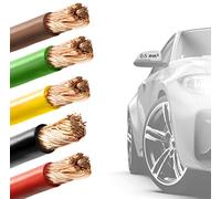 EBROM FLRY Câble de véhicule 0,5 mm² - 5 couleurs dans la longueur de votre choix : marron - vert - jaune - noir - rouge - section 0,5 mm² (mm²) - flexible 90 ± 5 shore - 99,99 % cuivre gaine PVC FLRy