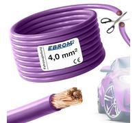 EBROM FLRY Câble de voiture - Couleur : violet - Section 4 mm² - Vendu au mètre - Flexible 90 ± 5 Shore - 99,99% cuivre, gaine spéciale PVC FLRy - Câble de véhicule toron 4 mm2