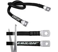 EBROM HI-FLEX Câble de batterie 95 mm² noir, prêt à l'emploi, de 30 cm à 10 m, plusieurs longueurs + œillets/cosses de câble M8/M10/M12 combinables 95 mm², votre choix : 95 mm², 140 cm, 2 x M10
