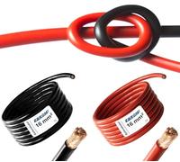 EBROM HI-FLEX Câble de batterie très flexible de 2 m - Rouge et noir - Câble plus et câble de terre - 16 mm² - 16 mm² - 16 mm² - 16 mm² - Câble d'alimentation en cuivre plein 99,9 % OFC - Longueur : 2