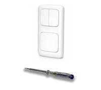 EBROM SET IDEE: Busch Jäger Interrupteur série 2000/5 US (divisé) + interrupteur va-et-vient 2000/6 US en ReflexSi blanc alpin + testeur de phase EBROM pour montage