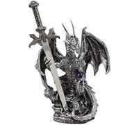 Ebros Gift légendaire Argent Dragon de Transport Magique Orb et Excalibur ouvre-Lettres Épée Figurine Sculpture