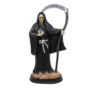 Ebros Gift Statue de Saint Mort Père Noël Muerte tenant une faucille dans une tunique noire, 32,4 cm de haut, figurine décorative pour le jour des morts, symbole de protection contre le mauvais œil