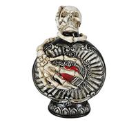 Ebros Gift Wicca Squelette de sorcellerie Occulte Os Mains et Tête de mort avec cœur rouge Os poudrés Bouteille de potion Décorative Elixir Macabre Alchemy Accessoire d'Halloween