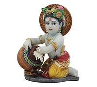 Ebros Hindou God Baby Krishna Vishnu Voler Le Beurre Yaourt et Le Lait de la Statue de Gopis 11,4 cm Hindouisme Hindouisme Avatar Deity Gods Chora Stealer of Hearts