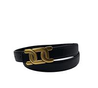 EBSBAG Ceinture en Cuir for Dames Ceinture à Boucle Lisse for Dames Ceinture décorative en Jean à la Mode (Size : 105CM, Color : Black)