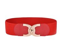 EBSBAG Femmes Large Ceinture Extensible Mode Vintage élastique Femme Taille Cinch Filles Cummerbund (Size : 85cm(88cm to 145cm, Color : 6.5-C-Red)