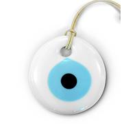 Ebsem Exclusif Edition Faite Main Mauvais œil Turc en Verre Grec décoration décorative pour Bonne Chance, réussite et Protection 2.5" Blanc