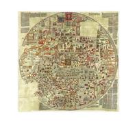 Ebstorfer Poster sur toile Mappa Mundi - Décoration murale moderne pour chambre à coucher - 40 x 40 cm