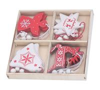 EBTOOLS 12pcs Festifs en Bois de Noël Arbre de Noël, Pende pour des Projets de Décoration de Vacances ou de Bricolage