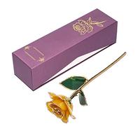 EBTOOLS 24 Km Rose Réelle Plaquée en or avec Base - la Saint-Valentin éternelle, la Fête des Mères et le Décor de Mariage