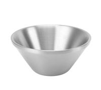 EBTOOLS 304 Bol Salade à Double Couche en Acier Inoxydable élégant Bol de Service Rond pour Nouilles de Riz Glace 5.1 Pouces (Silver 12cm / 4,7 pouces)