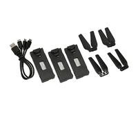 EBTOOLS 3PCS 3.7V 1800mAh Drone Battery Set avec des Lames d'hélice et du Câble de Charge pour E88, E88PRO, E525, E99, E99PRO, K3