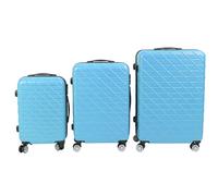 EBTOOLS 3pcs à Bagages à Carapace Rigide Léger avec Serrure TSA, 50 Kg d'activité, 20 Pouces 24 Pouces 28 Noir (Blue)