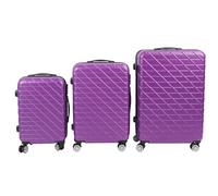 EBTOOLS 3pcs à Bagages à Carapace Rigide Léger avec Serrure TSA, 50 Kg d'activité, 20 Pouces 24 Pouces 28 Noir (Purple)