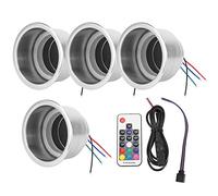 EBTOOLS 4Pcs DC 12V RGB LED Porte-gobelets pour Boissons pour Voiture avec télécommande pour Camion RV Marin Porte-gobelet LED, Porte-gobelets en Acier Inoxydable rvb Marine