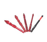EBTOOLS 5 Pcs Bit de Forage Excentrique Ensemble 6 Mm 8 Mm 10 12 avec Tige Hexagonale PH2 pour les Tâches de Forage Polyvalent