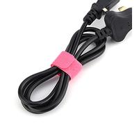 EBTOOLS 50pcs Tiques de Ruban de Porte-câble Réutilisables - Organisations de Cordons à l'épreuve des Intempéries en Plusieurs Couleurs pour la Maison et Le Bureau (Rose Rouge)