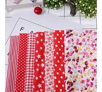 EBTOOLS 7pcs 25x25cm Coton Clares Squares DIY Assortis de Motifs Floraux pour la Courtepointe, la Couture, les Projets d'artisanat (25 * 25)