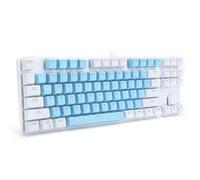 EBTOOLS 87 Touches Clavier Mécanique Léger Mixte pour Le Jeu et Le Bureau -, Conception Ergonomique avec Rétroaction Tactile pour Le Bureau et l'ordinateur Portable K100Style (Blanc Bleu)