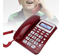 EBTOOLS ABS GY T2020CID Téléphone Filaire avec Haut-Parleur, Affichage d'identification de l'appelant et fonctionnalité de Calculatrice - Blanc (Rouge)