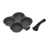 EBTOOLS Aluminium Antiadhésif à 4 Trous de Cartouche et Poêle à Friture - Petit-déjeuner Ergonomique pour la Cuisine Effort