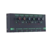 EBTOOLS Amplificateur de Casque Stéréo Portable à 6 Canaux avec Contrôle de Volume Indépendant et Alimentation de Type C pour la Production Musicale