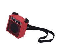 EBTOOLS Amplificateur de Guitare 5W avec Volume et, surmultiplié, Entrées de 3,5 Mm et 6,35 Mm, Conception Portable avec Sangle pour une Utilisation Intérieure et Extérieure (rouge)