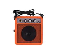 EBTOOLS Amplificateur de Guitare 5W avec Volume et, surmultiplié, Entrées de 3,5 Mm et 6,35 Mm, Conception Portable avec Sangle pour une Utilisation Intérieure et Extérieure (ORANGE)