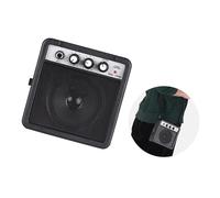 EBTOOLS Amplificateur de Guitare 5W avec Volume et, surmultiplié, Entrées de 3,5 Mm et 6,35 Mm, Conception Portable avec Sangle pour une Utilisation Intérieure et Extérieure (BLACK)