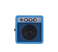 EBTOOLS Amplificateur de Guitare 5W avec Volume et, surmultiplié, Entrées de 3,5 Mm et 6,35 Mm, Conception Portable avec Sangle pour une Utilisation Intérieure et Extérieure (BLUE)
