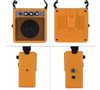 EBTOOLS Amplificateur de Guitare 5W avec Volume et, surmultiplié, Entrées de 3,5 Mm et 6,35 Mm, Conception Portable avec Sangle pour une Utilisation Intérieure et Extérieure (YELLOW)