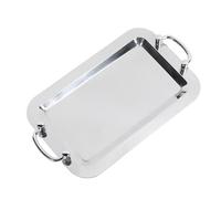 EBTOOLS Assiette Buffet en Acier Inoxydable avec Finition Miroir et Poignée Ergonomique - Plateau de Service de 40 Cm pour les Banquets, les Restaurants et les événements (Rectangulaire (longueur