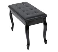 EBTOOLS Banc de Piano en Bois avec Rangement pour la Musique - Coussin rembourré en Cuir PU Idéal pour Les Studios d'enregistrement, Les Concerts et l'utilisation à Domicile