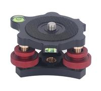 EBTOOLS Base de Nivellement de la Tête en Alliage en Alliage en Aluminium avec 3 Niveaux de Bulles et Triple Roues pour la Photographie Macro et Panoramique