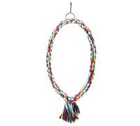 EBTOOLS Bird Circle Corde Perch Stand Swing Mietteur Toy pour Le Soulagement du Stress et l'entretien du Bec - Grand Accessoire de Cage à Oiseaux (Petit diamètre 18 cm)